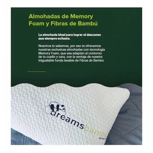 Almohada Memory Foam Matri-queen Dreams Bamboo Fibra Bambú.