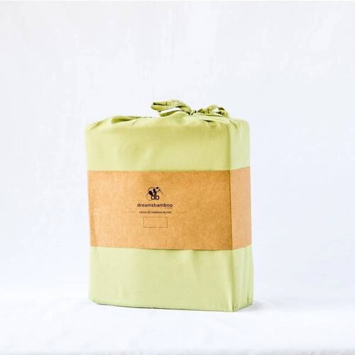 Juego Sábanas Fibra De Bambú Blend Individual Olivo Dreams Bamboo.