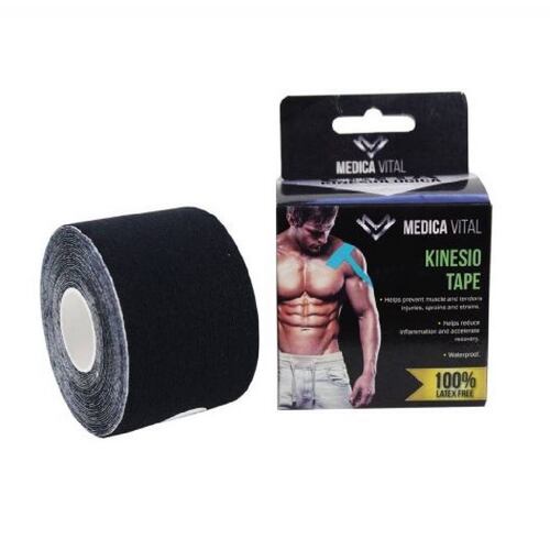 Cinta Kinesiológica Vendaje Muscular 5x5cm Ckmv Negro Medica Vital
