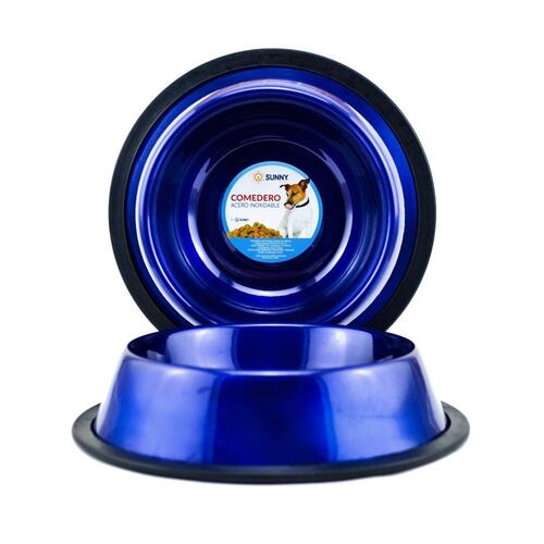 Plato Perro Gato 24oz Antiderrapante Acero Inoxidable Sunny