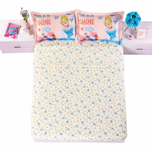 Juego Sábanas Cenicienta Cama Matrimonial Poliéster Concord
