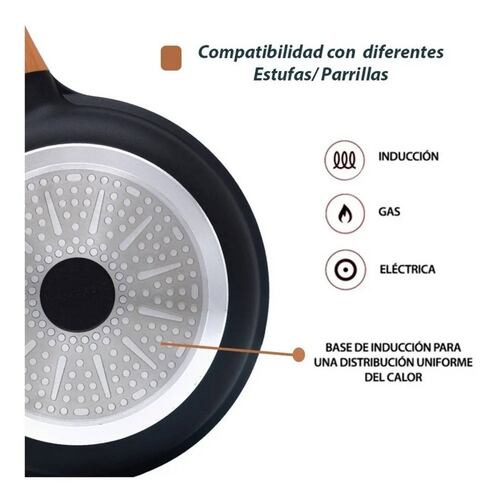 Sartén 26cm Recubrimiento Granito Antiadherente Kochstelle.