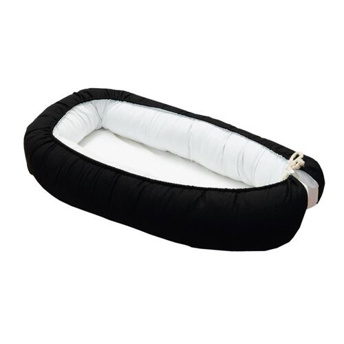 Camita Portátil Bebé Nido Ajustable Blanco Negro Baby Inc