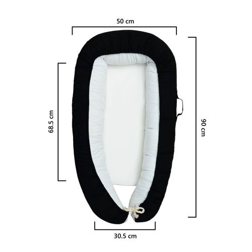 Camita Portátil Bebé Nido Ajustable Blanco Negro Baby Inc