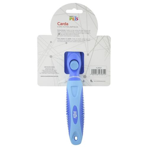 Carda Chica Acero Autolimpieza Ergonómico P/Perro Fancy Pets