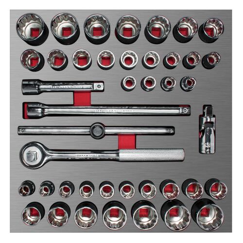 Juego Dados Accesorios 42 Pzs 1/2pulg Modulo Laminado Urrea
