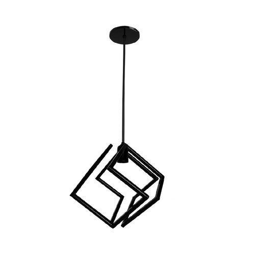 Luminario Colgante Cubo Asimétrico Metal Negro Maxxi.