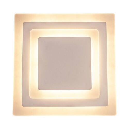Luminario Plafón Cuadros Relieve Lamina Acero Plata Maxxi.