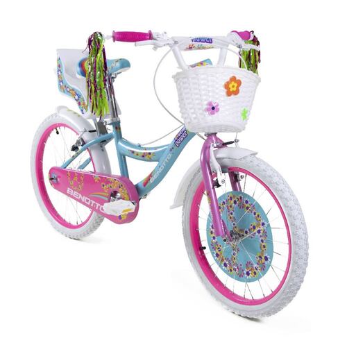 Bicicleta Cross Flower Power R20 1V Aqua/Rosa  Benotto