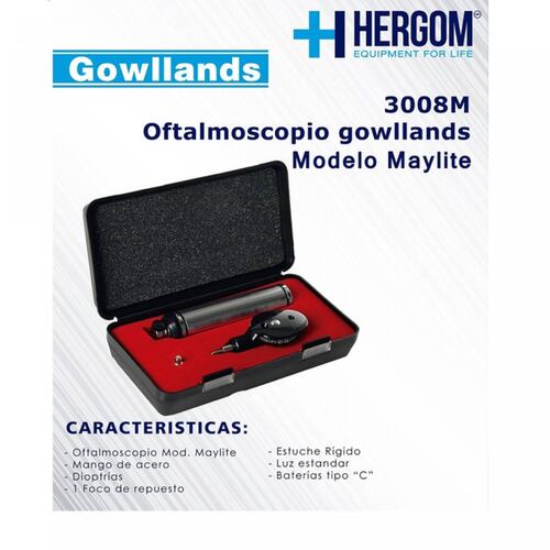 Estuche Diagnóstico Oftalmoscopio Gowllands Maylite Hergom.