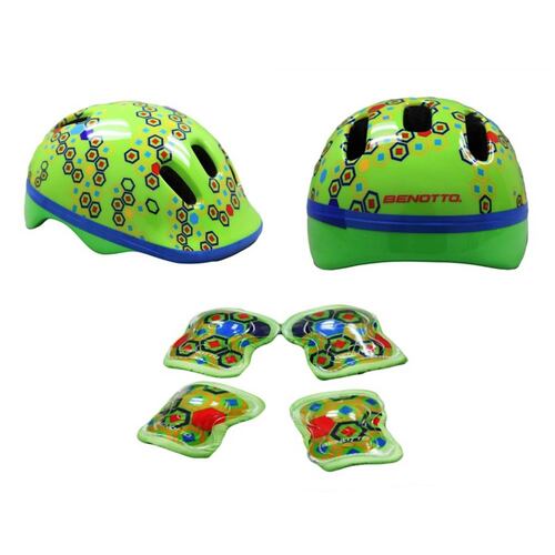 Kit 5Pzs Protección Ciclismo Ninos Talla M Hexagonos Benotto