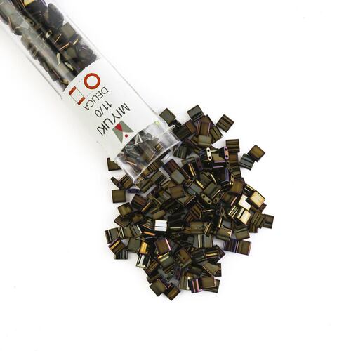 Chaquira Tila Miyuki Cat. 05,  tubo con 40 g No. 5 x 5 x 1.9