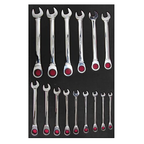 Juego 15 Llaves Combinadas Matraca Metrico Industrial Urrea