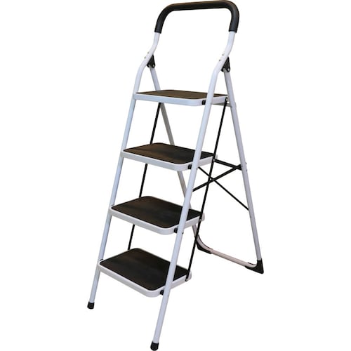 Escalera Tubular Plegable Taburete Acero 4 Escalones Surtek
