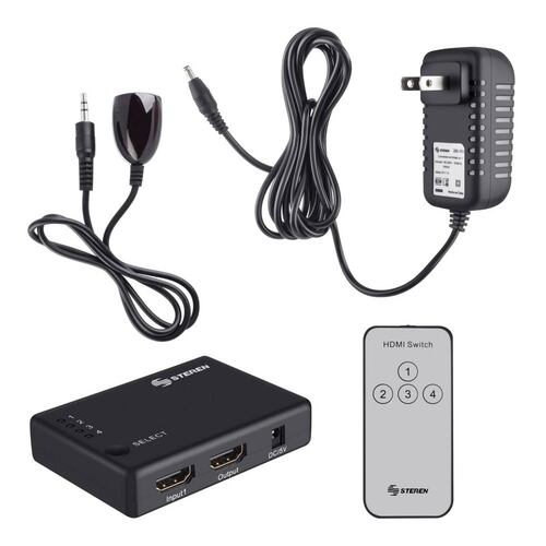 Selector Hdmi De 4 Entradas Con Control Remoto Steren