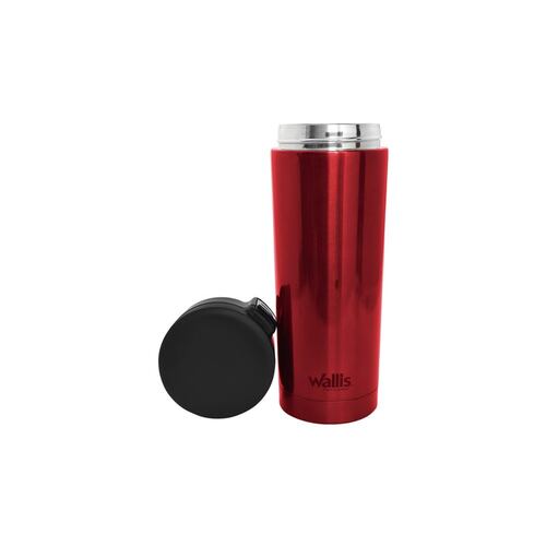 Termo Boton De Seguridad Antiderrames 500ml Rojo Wallis.