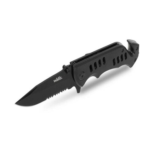 Navaja Bloqueo Mango S.O.S. Metal Negro Clip K900311 Wallis.