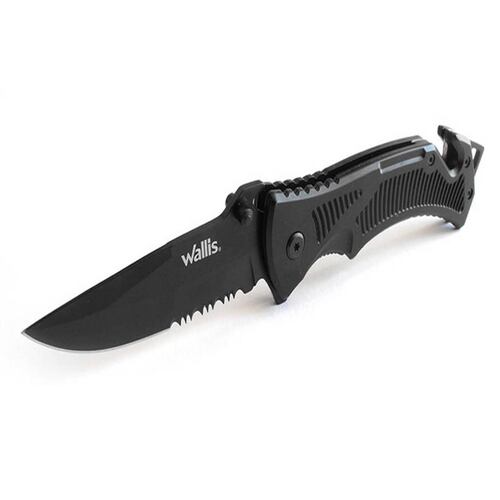 Navaja Bloqueo Mango S.O.S. Metal Negro Clip K900325 Wallis