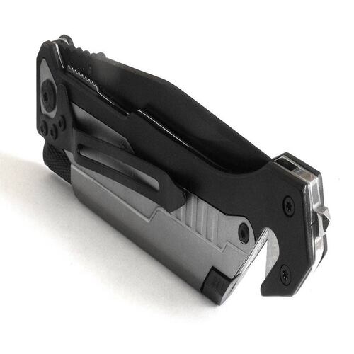 Navaja Bloqueo C/Mango Metal C/Clip LED Pedernal Wallis.