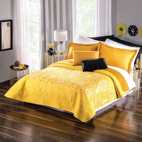 Edredon King Size Aquetzally Dorado Colchas Concord