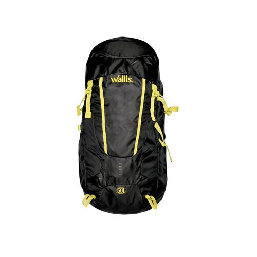 Mochila Para Montaña SANTIS 50 L Color Negro/Verde Wallis.