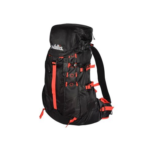 Mochila Para Montaña CHILAS 50 L Color Negro/Rojo Wallis.
