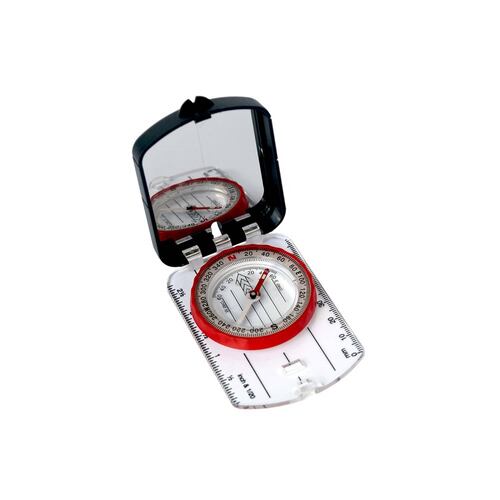 Brújula Profesional Plegable Rojo C/ Espejo Cordón Wallis
