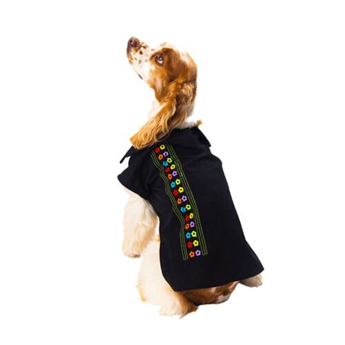 Guayabera Ejecutiva P/Perro Bordada Negro Talla 0 Pet Pals.