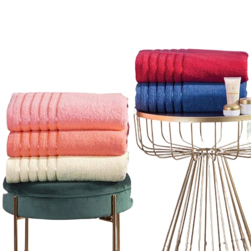 Toalla Encanto Baño Completo Color Rojo Colchas Concord