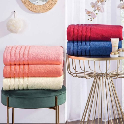 Toalla Encanto Baño Completo Color Rojo Colchas Concord
