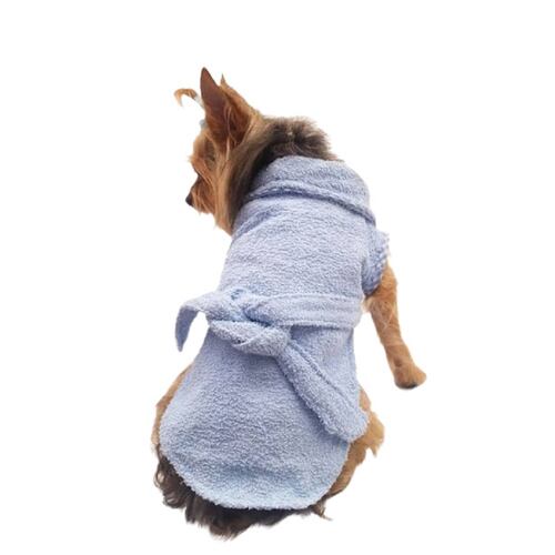 Bata Baño  P/Perro Bubble Coat Azul Algodón Pet Pals
