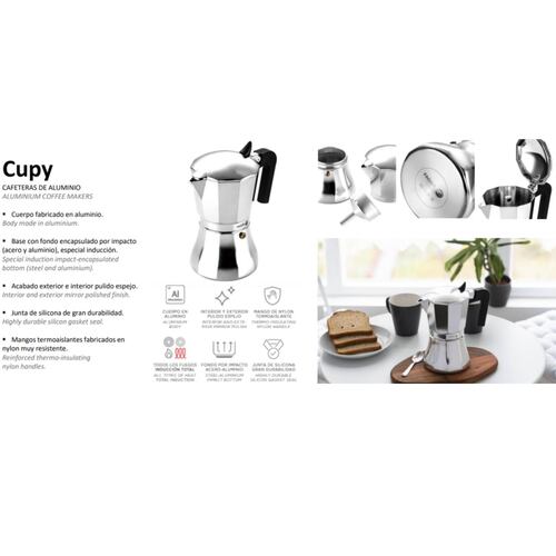 Cafetera Italiana Cupy Aluminio Capacidad 9 Tazas Fagor