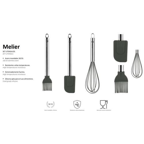 Set Utensilios De Repostería Melier Acero Inoxidable 18/10 Fagor