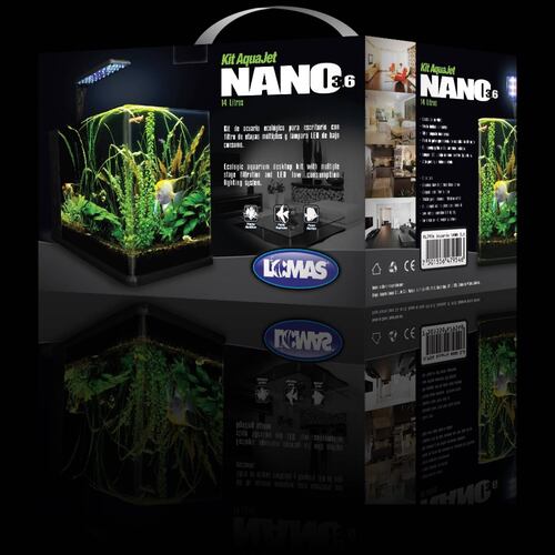 Acuario Nano Largo 14 Lt Lámpara LED Acuario Lomas Hagen