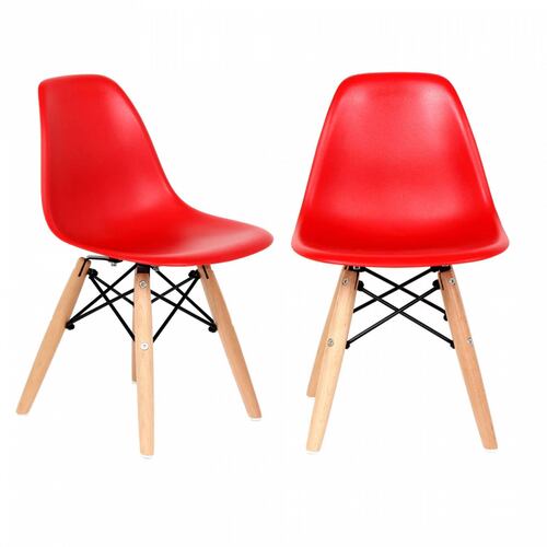 Set 6 Sillas Eames Infantil Polipropileno Rojo Stolmx