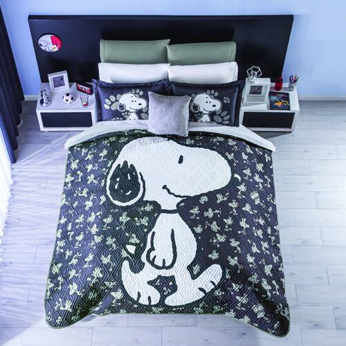 Edredón Neo Snoopy Black 2V Matrimonial Individual Concord.
