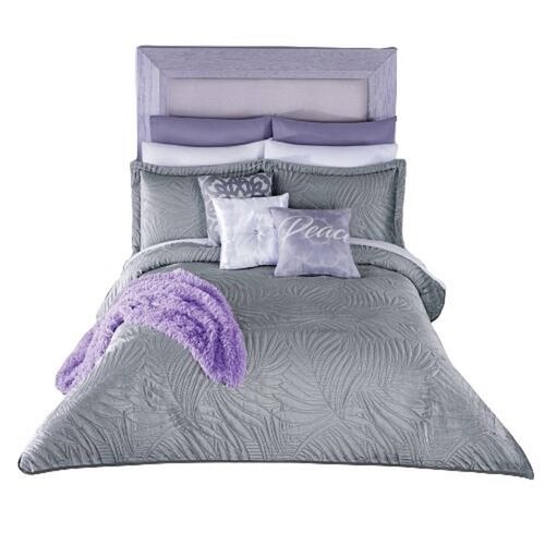 Edredón Neo Velvet Gris King Size C/ Fundas Colchas Concord