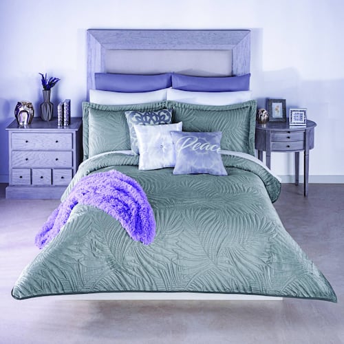 Edredón Neo Velvet Gris King Size C/ Fundas Colchas Concord
