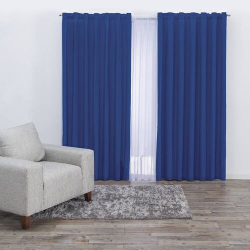 Cortina Decorativa Neo Azul Rey Estándar Colchas Concord