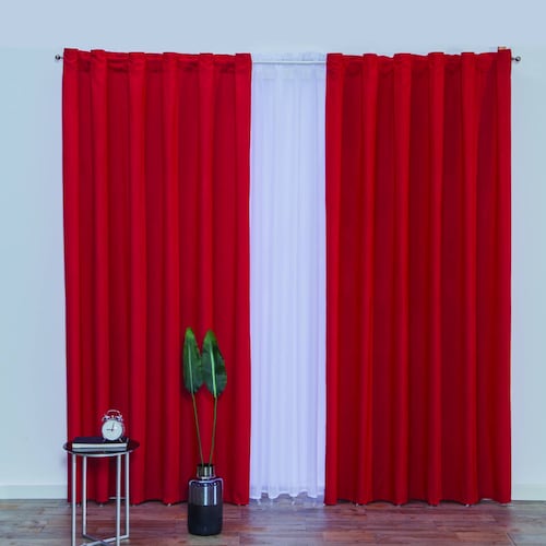 Cortina Decorativa Neo Rojo Estándar Colchas Concord