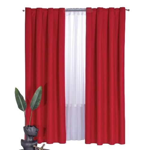 Cortina Decorativa Neo Rojo Corta Poliéster Colchas Concord