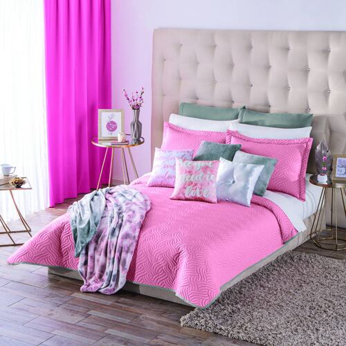 Edredon Matrimonial Neo Pinsonic Rosa Colchas Concord