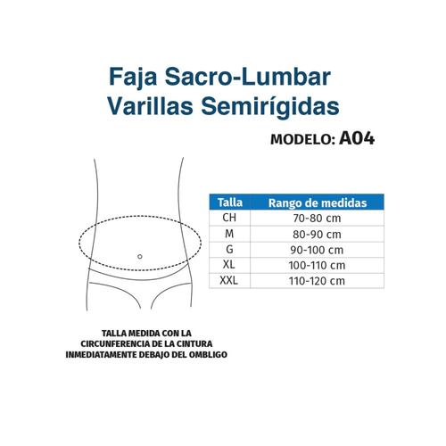 Faja Cinturón Sacro Lumbar Varillas Semirigidas Tynor A04