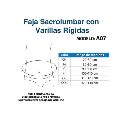 Faja Soporte Sacro Lumbar Con Varillas Rígidas A07 Tynor
