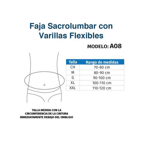 Faja Soporte Sacro Lumbar Con Varillas Flexibles A08 Tynor