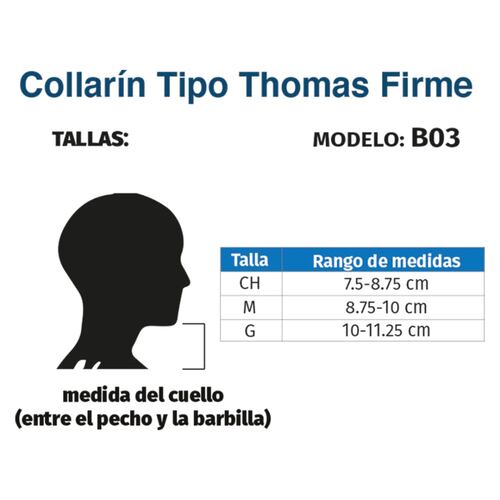 Collarín Cervical Ajustable Tipo Thomas Firme B03 Tynor