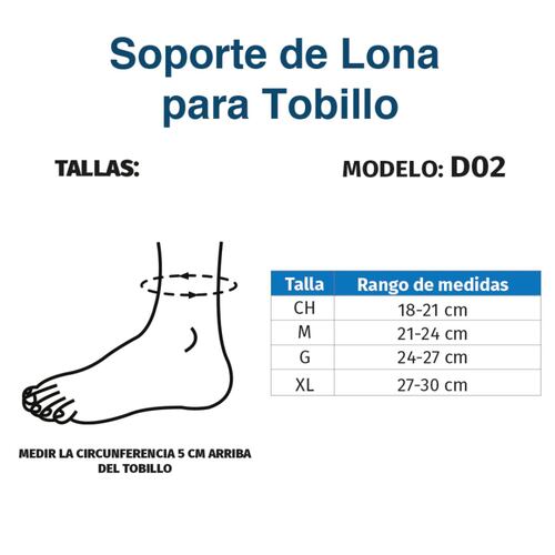 Férula Soporte Cinta De Lona Para Tobillo D02 Tynor