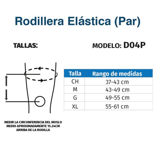Rodillera Apoyo Compresión Tubular Elástica Par D04P Tynor