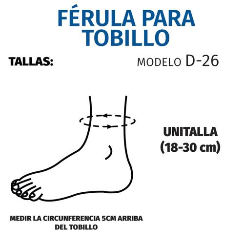 Férula Para Estabilizar Tobillo Inmovilizador D26 Tynor