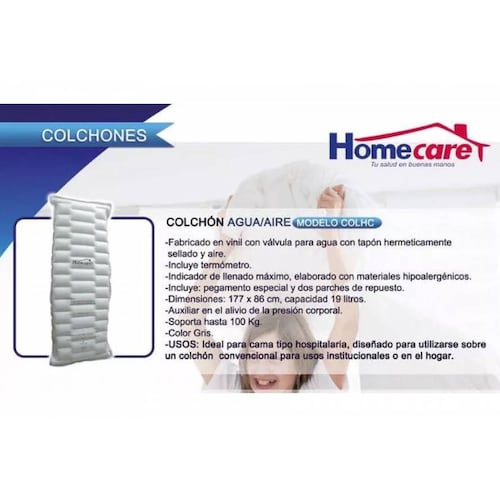 Colchón Homecare Antiescaras Agua Aire 19 Litros 177x86cm